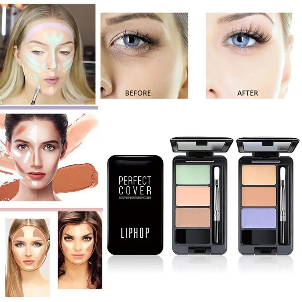 

LIPHOP Soft And Clean Three-color Concealer Colour Makeup Face Concealer Camouflage Cream Contour Palette Suit