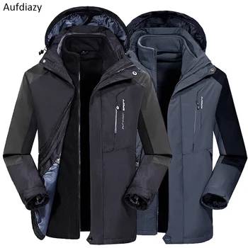 

Aufdiazy Men Women Thick Jackets Lovers' Outdoor Camping Climbing Coats Autumn Winter Waterproof Thermal Fleece Coats 7XL OM070