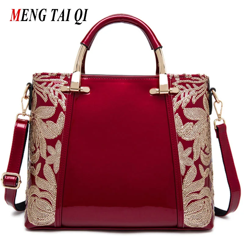 Women Bags 2017 Fashion Sequins Flower Famous Brand Shoulder Bag Women Messenger Bags Designer Handbags Leather Ladies Totes 5