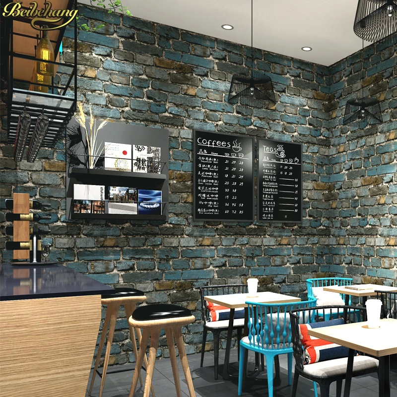 beibehang Retro nostalgic 3D stereo imitation brick wallpaper bar industrial wind red brick wall papers home decor 3D wallpaper