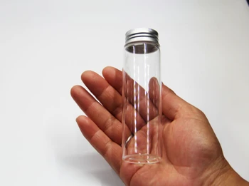 

50pcs 37*120mm 100ml Transparent Glass Perfume Oil Spice Food Bottles Jars Vials With Silver Screw Cap DIY Craft Wedding Dcor