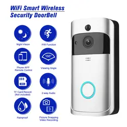 WiFi Smart 720 P безопасности дверной звонок Беспроводная визуальная запись системы селекторной связи видео телефон двери удаленный домашний