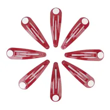 2017 NEW 50pcs Red Hair Snap Clips w/ Pads Craft Bow 50mm