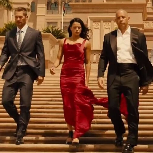 michelle rodriguez red dress fast 7