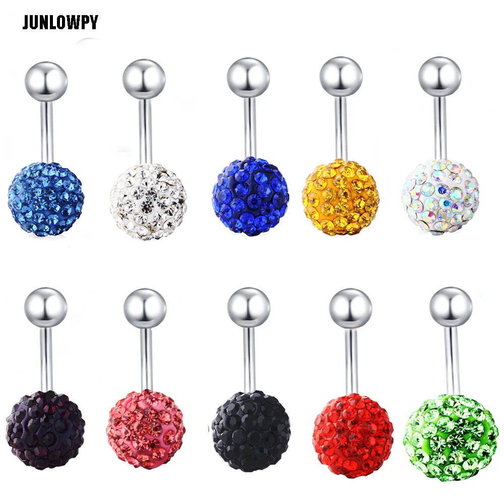 Junlopwy Woman Men Navel Belly Button Ring Pircing Surgical Steel 14g