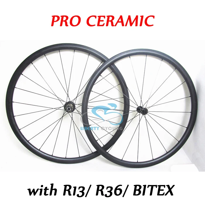 

DEERACE Pro Ceramic 20mm 700c Carbon Road Tubular Bike Wheelset 23mm V Shaped Bicycle Wheels with Powerway Ceramic Hubs