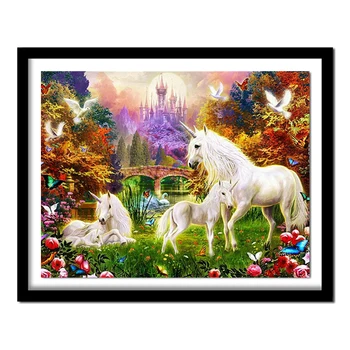 

5D Diy Diamond painting unicorn Diamond Embroidery horse Full Square Diamond Rhinestone Crafts Embroidery Animal Paradise