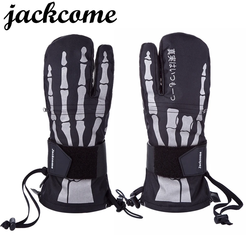 JACKCOME Five Finger Design Warm and Comfortable Waterproof Windproof Skiing    Snowboard Snowmobile Gloves 2