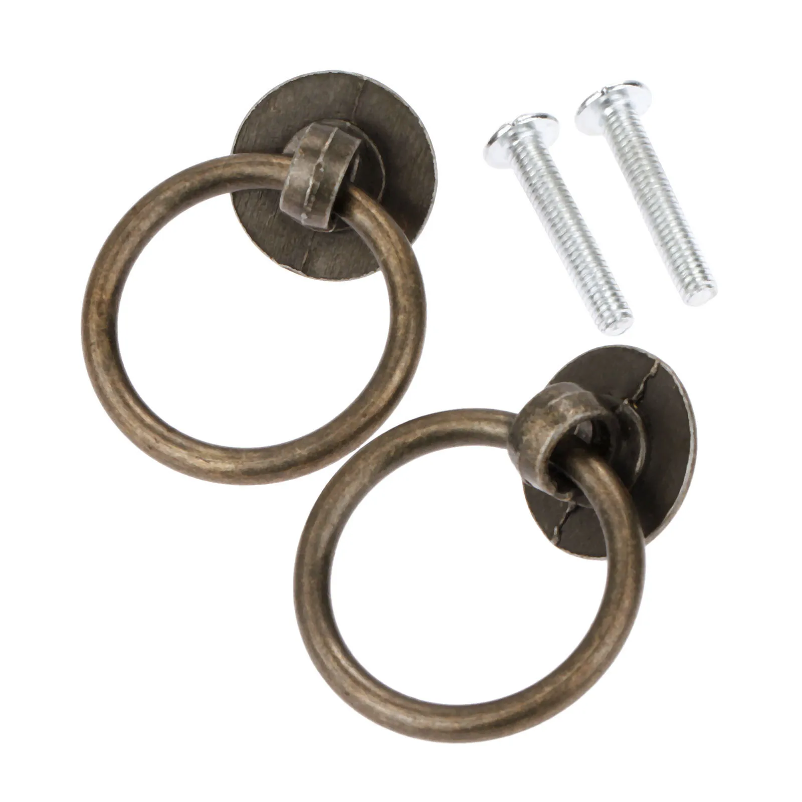 DRELD 2 Pcs خمر الأثاث مقبض خزائن المطبخ مقبض سحب المقابض لخزانة ملابس بأدراج دولاب الباب حلقة برونزية لهجة 40*30mm