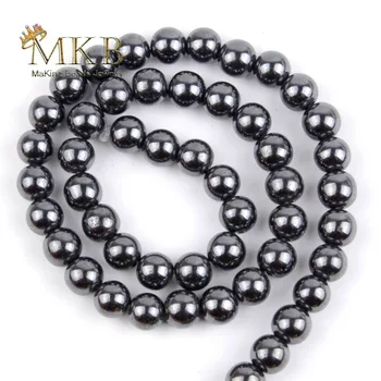 

Natural Stone Black Hematite Round Beads For Jewelry Making 4/6/8/10mm Spacer Beads Fit Diy Bracelet Wholesale Perles BIJOUX