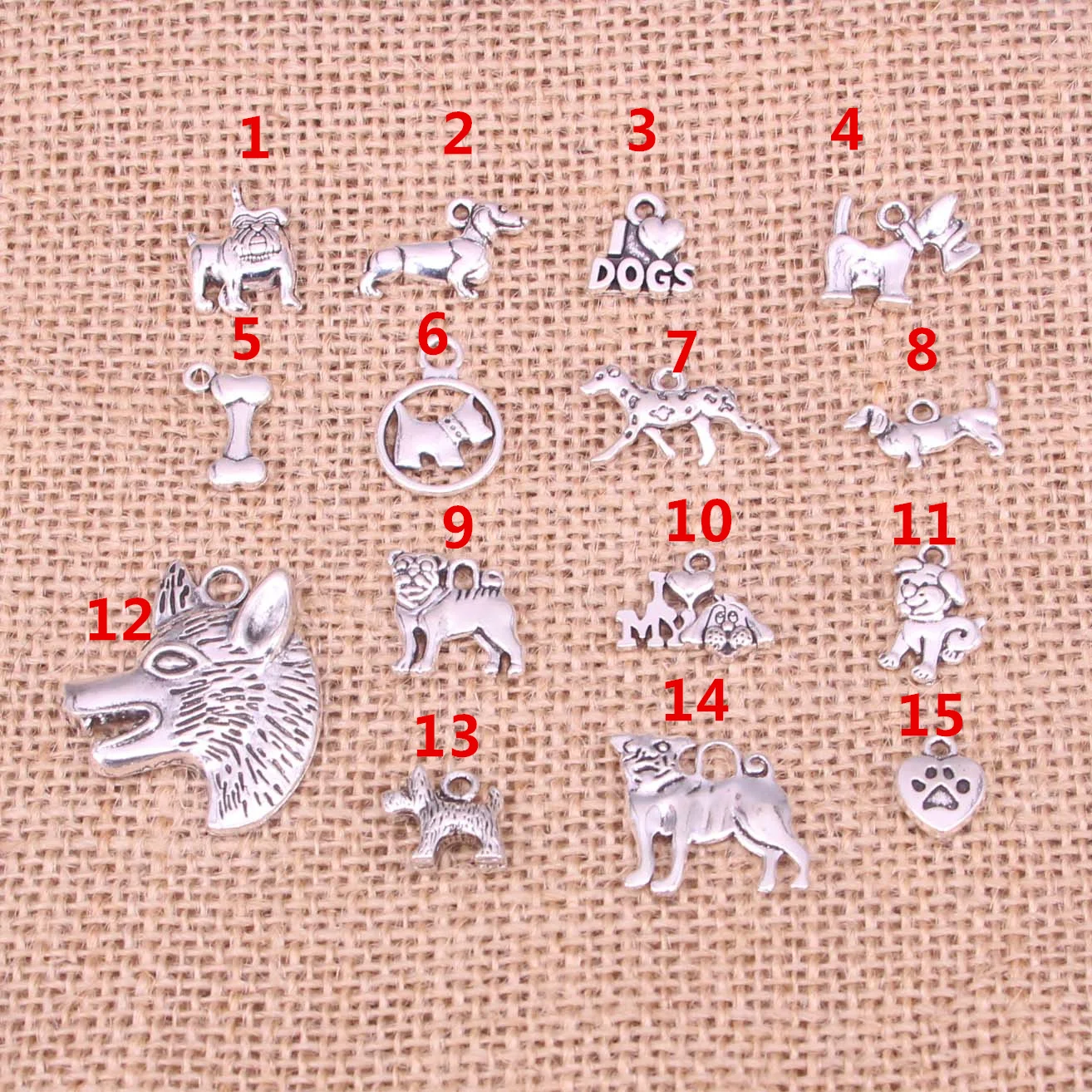 20 шт. подвески для ожерелья браслета|dog charm pendants|charm pendanttibetan silver plated |