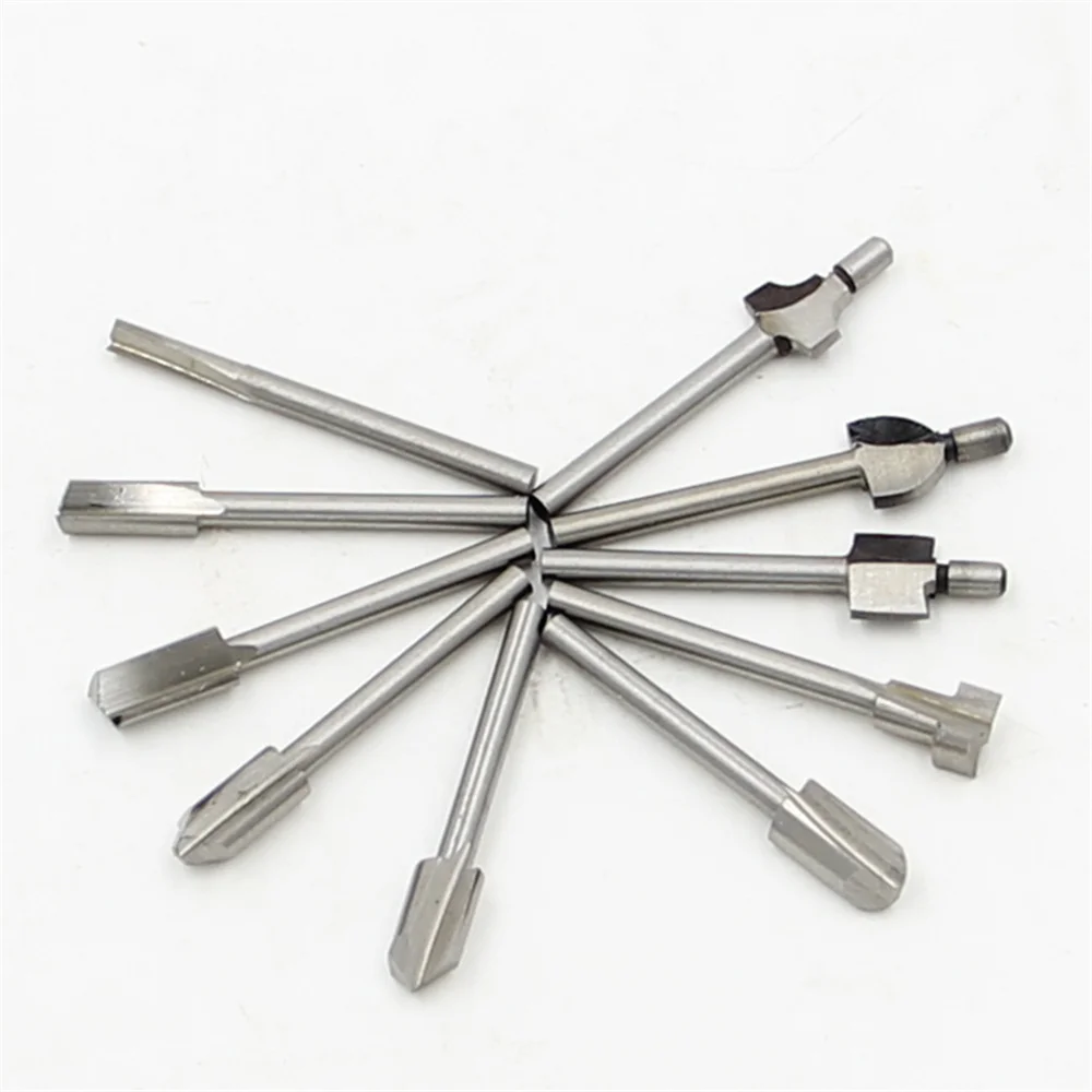 

Free shipping 10PCS Router Bits Set 1/8 Inch 3mm Mini Shank High Speed Steel Drill Bits Files Rotary For Woodden Cutter Tools
