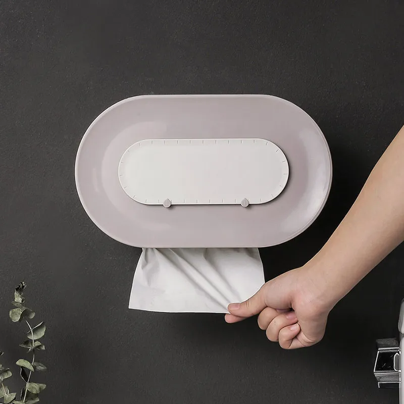 

Multi - functional Push-button three-grid wall-mounted dustproof paper towel box tissue box 24*12.9*14cm