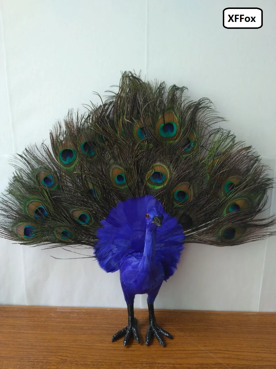 

real life blue peacock model foam&feather simulation beautiful peacock bird gift about 35x50cm xf0325
