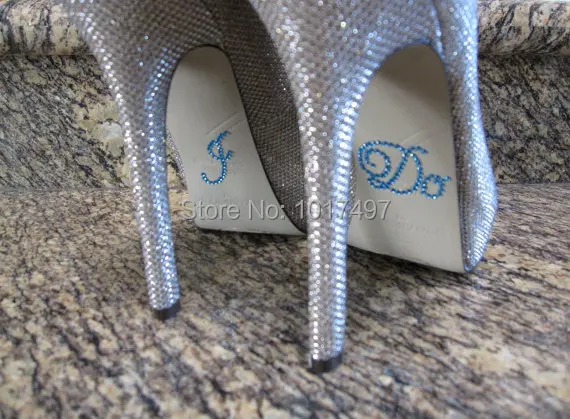 1 Набор из «I DO and ME TOO», прозрачные стразы, свадебная наклейка, наклейки на свадебные туфли-Свадебные украшения, что-то голубое