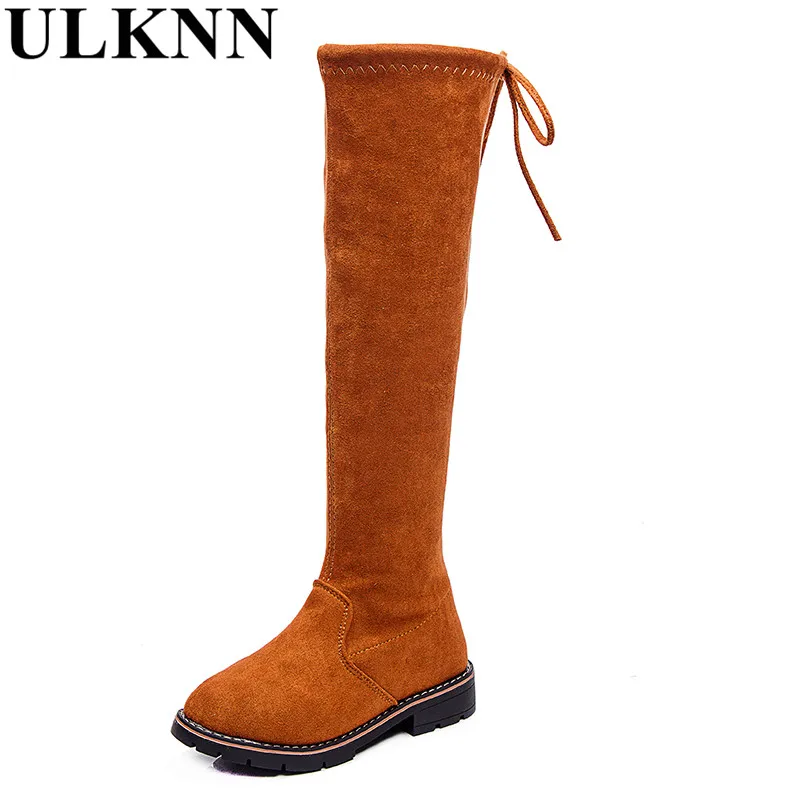 

ULKNN Girls knee boots Princess Fasion high boots Children fall and winter Warm Long new Enfant shoes size 28-35 brown red black