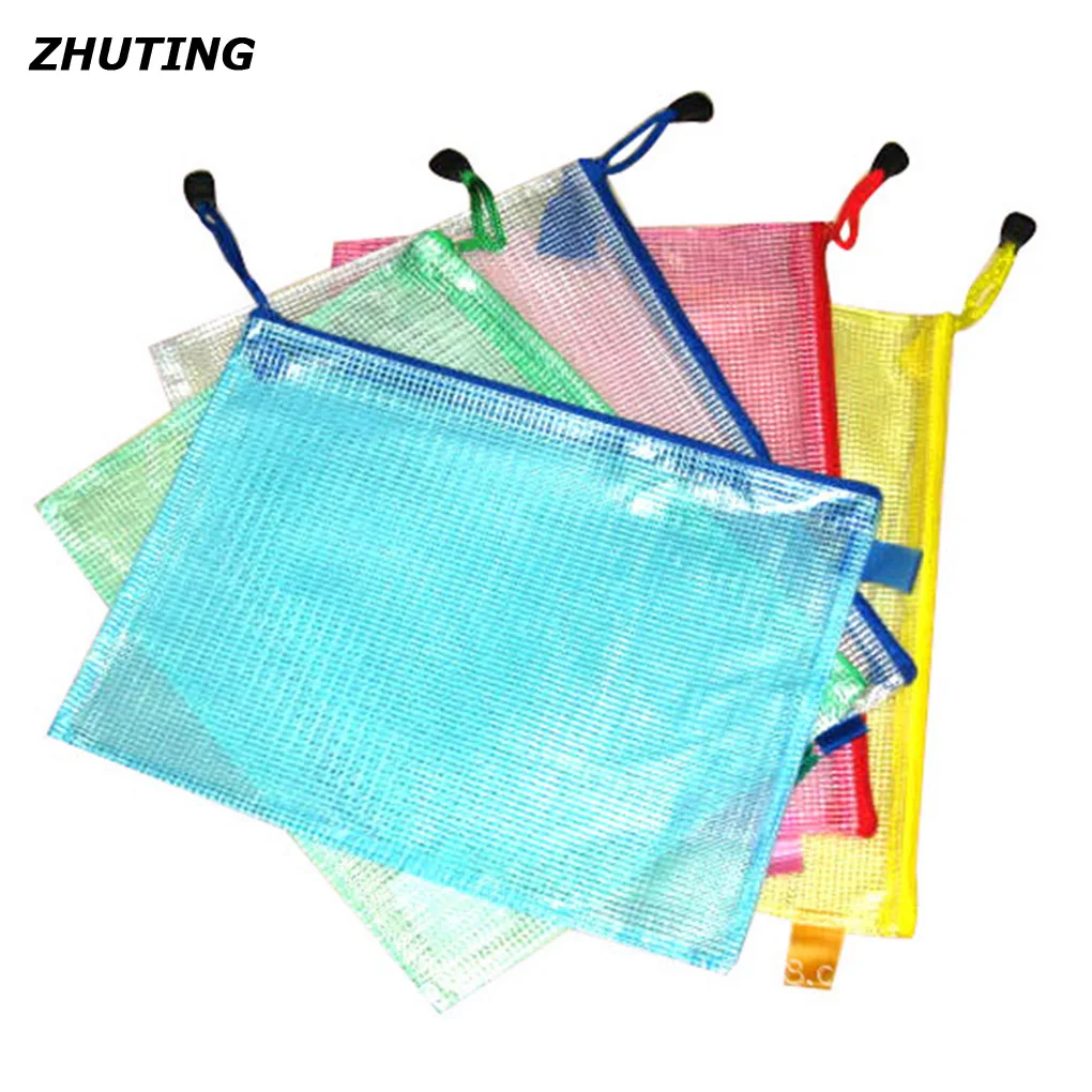 

A3/A4/A5/A6/B4/B5/B6 Grid Transparent Document Bag PVC Zipper Stationery Pouch Filing Products Bag