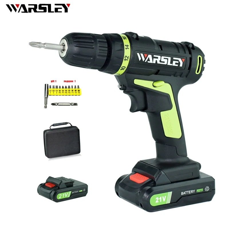 21V Lithium Battery*2 Torque Electric Drill Cordless Electric Screwdriver Rechargeable Parafusadeira Furadeira Power Tools 21V Lithium Battery*2 Torque Electric Drill Cordless Electric Screwdriver Rechargeable Parafusadeira Furadeira Power Tools