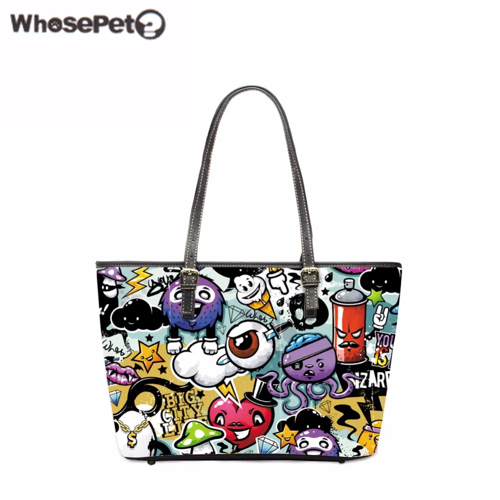 Whosepet Graffiti Handbag For Las Cute Women S Tote Bags Designer Whosepet Graffiti Handbag For Las Cute Women S Tote Bags Designer Handbags High Quality Shoulder Capacity Bag
