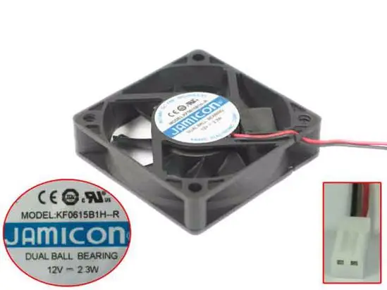 Emacro для Jamicon KF0615B1H-R ac/DC 12 V 2,3 W 60x60x15 мм 2-провод Сервер площади вентилятора