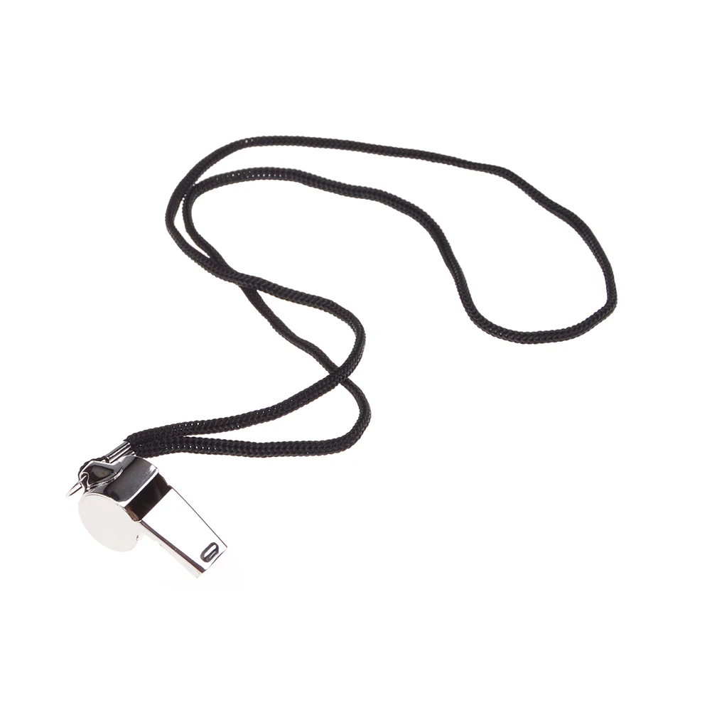 1PCS Metal Referee Whistles Coach Whistles with Lanyard for Football Coaches and Officials waterproof
