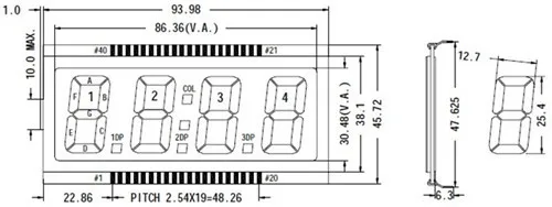 NoEnName_Null 40PIN TN положительный 4-знака после запятой сегментная жидкокристаллическая панель белая светодиодная подсветка 3 V 5 V