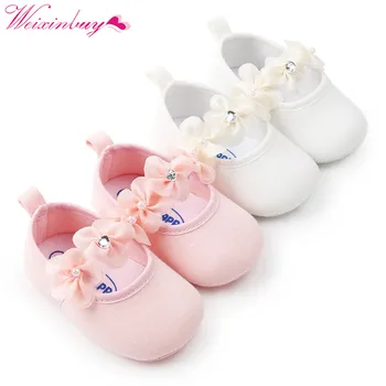 

Newborn Baby Girl Shoes Spring Autumn Flowers Diamond Gauze Cotton Soft Baby Shoes Princess Fashion Baby Shoes