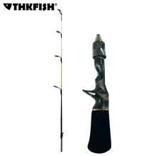 THKFISH ледовая Удочка 55 см 1.8ft камуфляж миниатюрный крючок для рыбалки приманка Литье удочка полюс