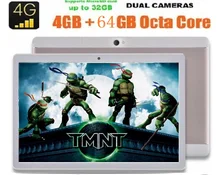 Nueva 10 pulgadas Tablet PC 3G 4G Lte Octa Core 4 GB + 64 GB Dual SIM Cards 8.0MP Cámara 1280*800 IPS Android 6.0 GPS Tabletas 10.1 + Regalos