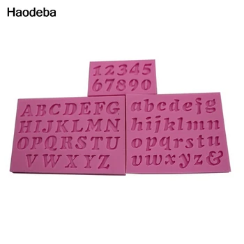

3pcs/set Number Letter shape Silicone Mold Cake Decoration 3D Food Grade soap chocolate Moulds