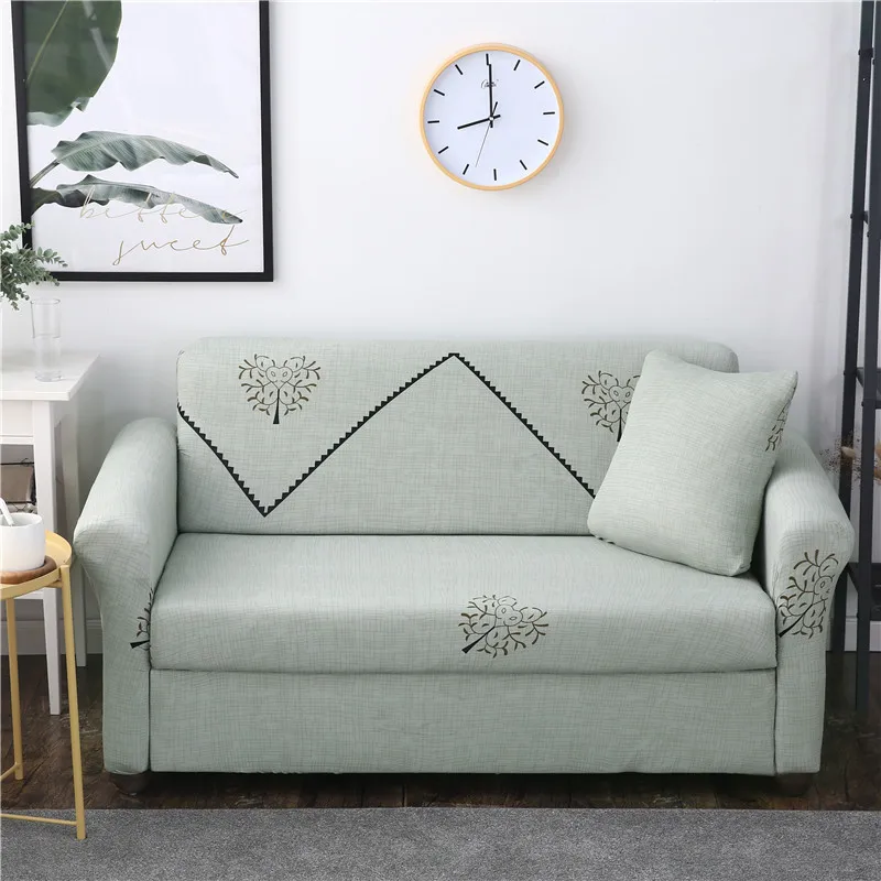 buy WLIARLEO Sofa Cover New Sofa Slipcover 100% Polyester Seat Elastic Plaid Shaped Couch For Single Double Three fundas sofa