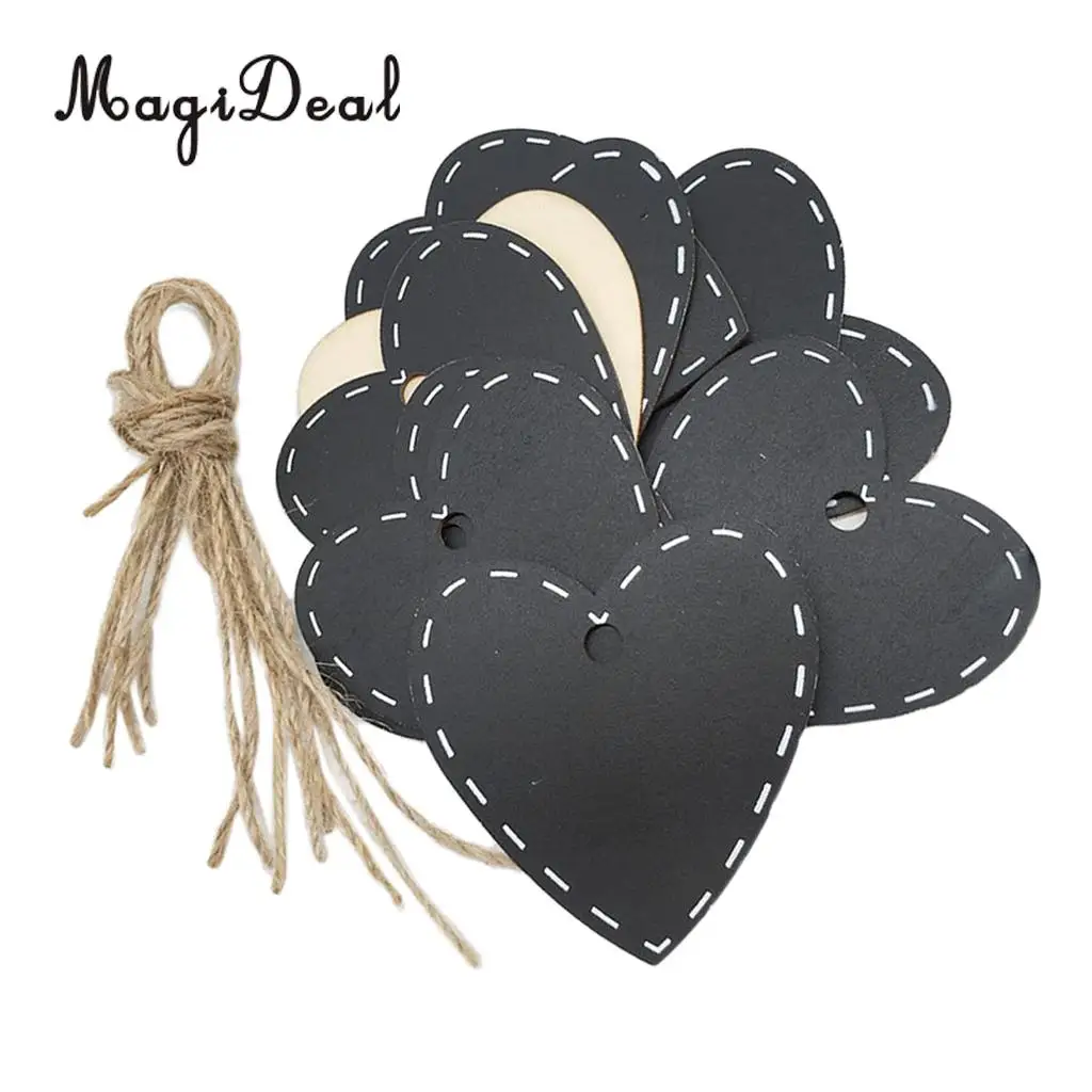 10pcs Mini Chalkboard Place Cards Hanging Blackboard Single Sided Chalkboard Wedding Party Table Number Place Tag Love Heart