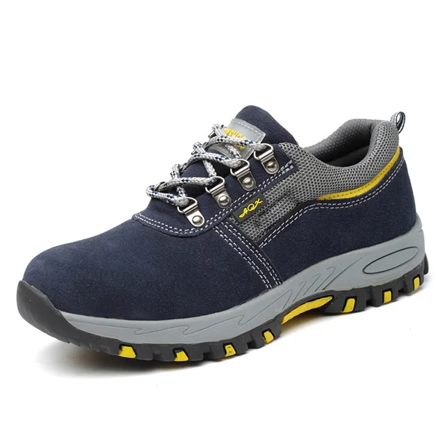 Мужская обувь дышащая рабочая обувь со стальным носком мужские Ботильоны неубиваемая обувь летние рабочие ботинки с нескользящей подошвой мужские 39 S - Цвет: 1019s-blue