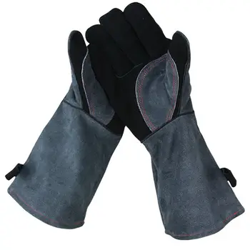 

BBQ Leather Grill Gloves Cut Heat Resistant Catering Cook Baking Oven Mitten Florist Gardener Carpenter Work Protection Gear B33