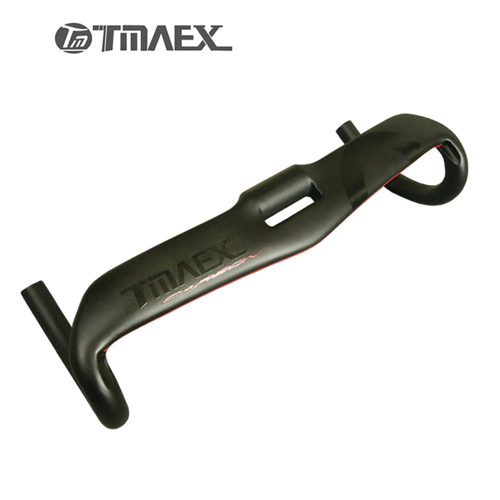

TMAEX- S5 Carbon Handlebar Carbon Road Bicycle Handlebar Bent Handlebars Bike Internal Cable Handlebar Bars Red Black Matte