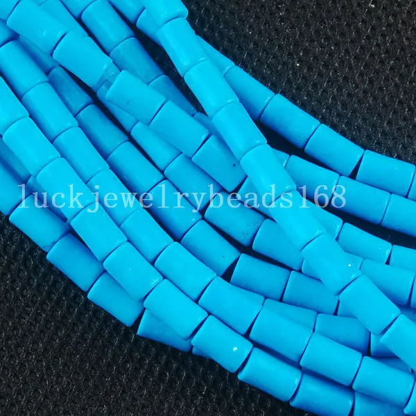 

Free Shipping Fashion Jewelry 4x6mm Blue Howlite Column Loose Beads 1Pcs 15.5" FG6053