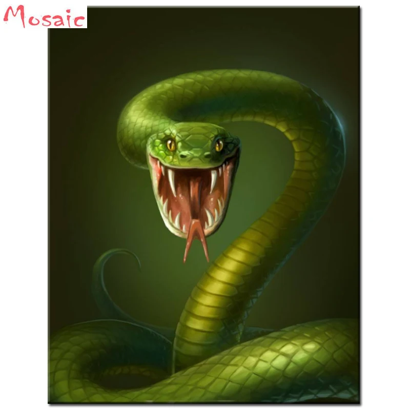 

Full Square Drill 5D DIY Diamond Painting "Animal snake" 3D Embroidery Cross Stitch Mosaic Home Decor Gift