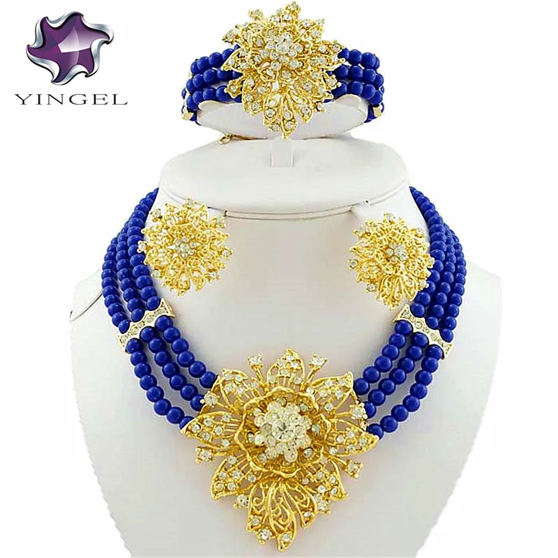

african fine jewelry sets women fashion bead necklace gold wedding jewelry sets big beads jewelry sets wedding sets