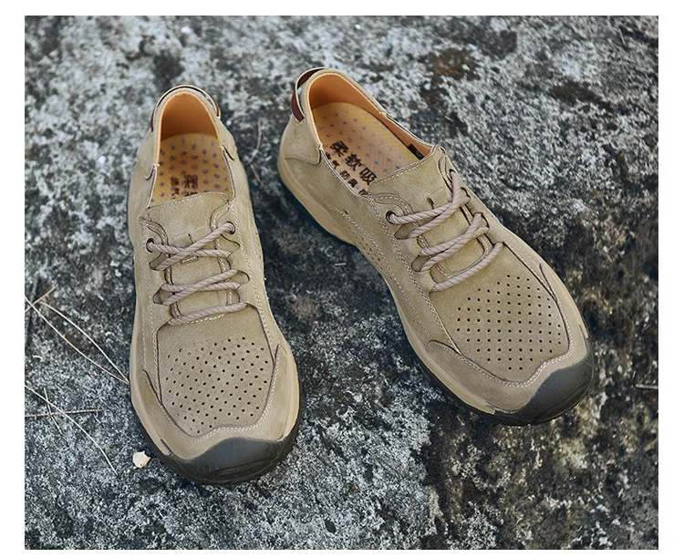BACKCAMEL 2018 новые летние Стиль Для мужчин; Вулканизированная обувь Кожа пирсинг полые уличная Нескользящая походная обувь качество размер 38- 44