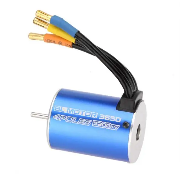 Бесплатная доставка 3650 4 полюса 5200KV бесщеточный мотор для 1/10 RC автомобиля