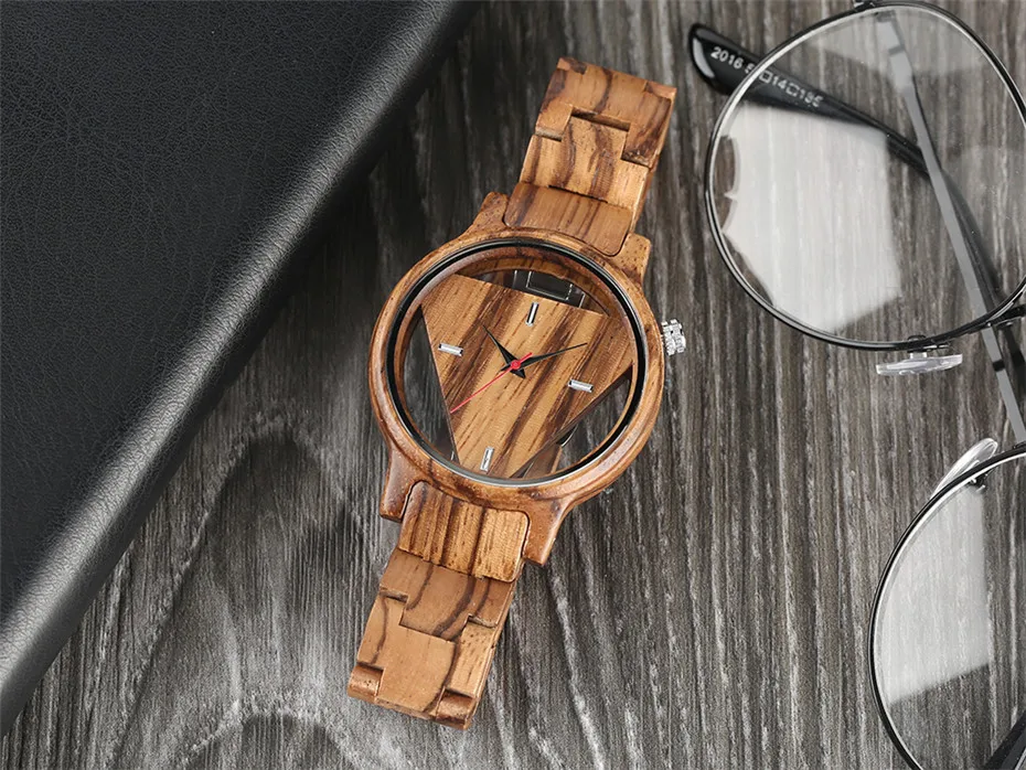 full wooden Push Button Hidden Clasp wood watch12