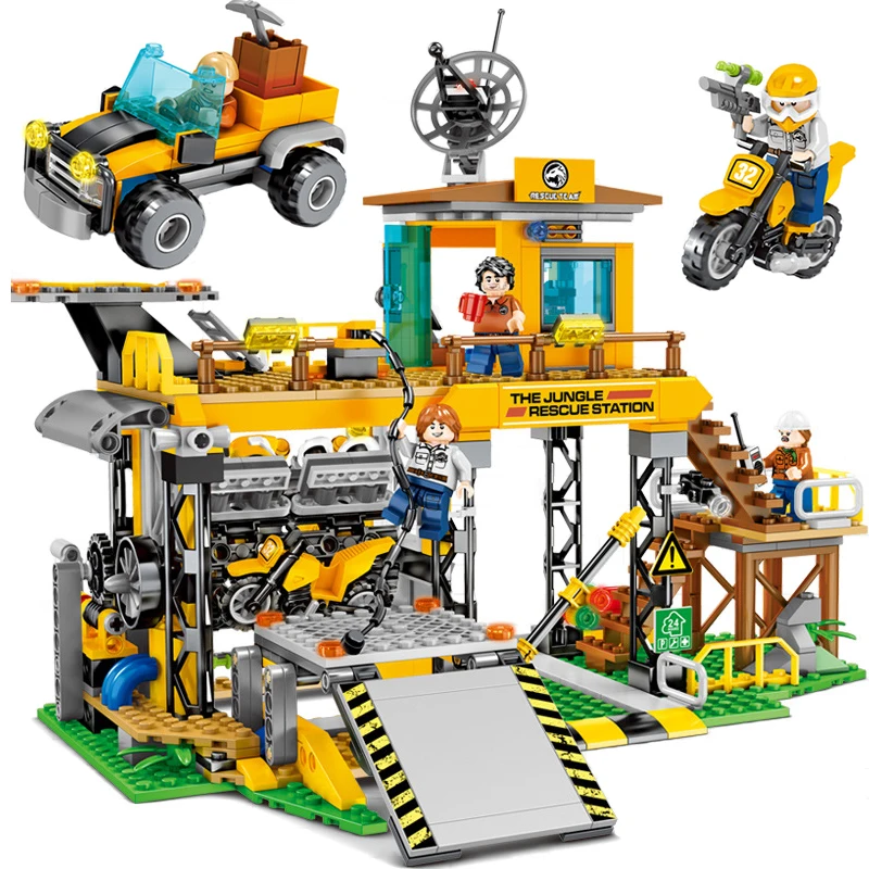 Jungle Doomsday rescue Building Blocks fit LegoING Helicopter airplane Cars Vehicles Bricks Toys Gifts for kids boys children