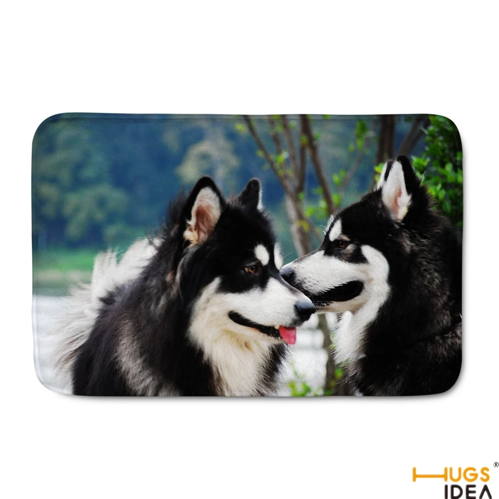 HUGSIDEA смешная собака Аляскинский маламут печати Домашний декор двери ковров Гостиная/Спальня вход коврики Добро пожаловать Крытый Ковры