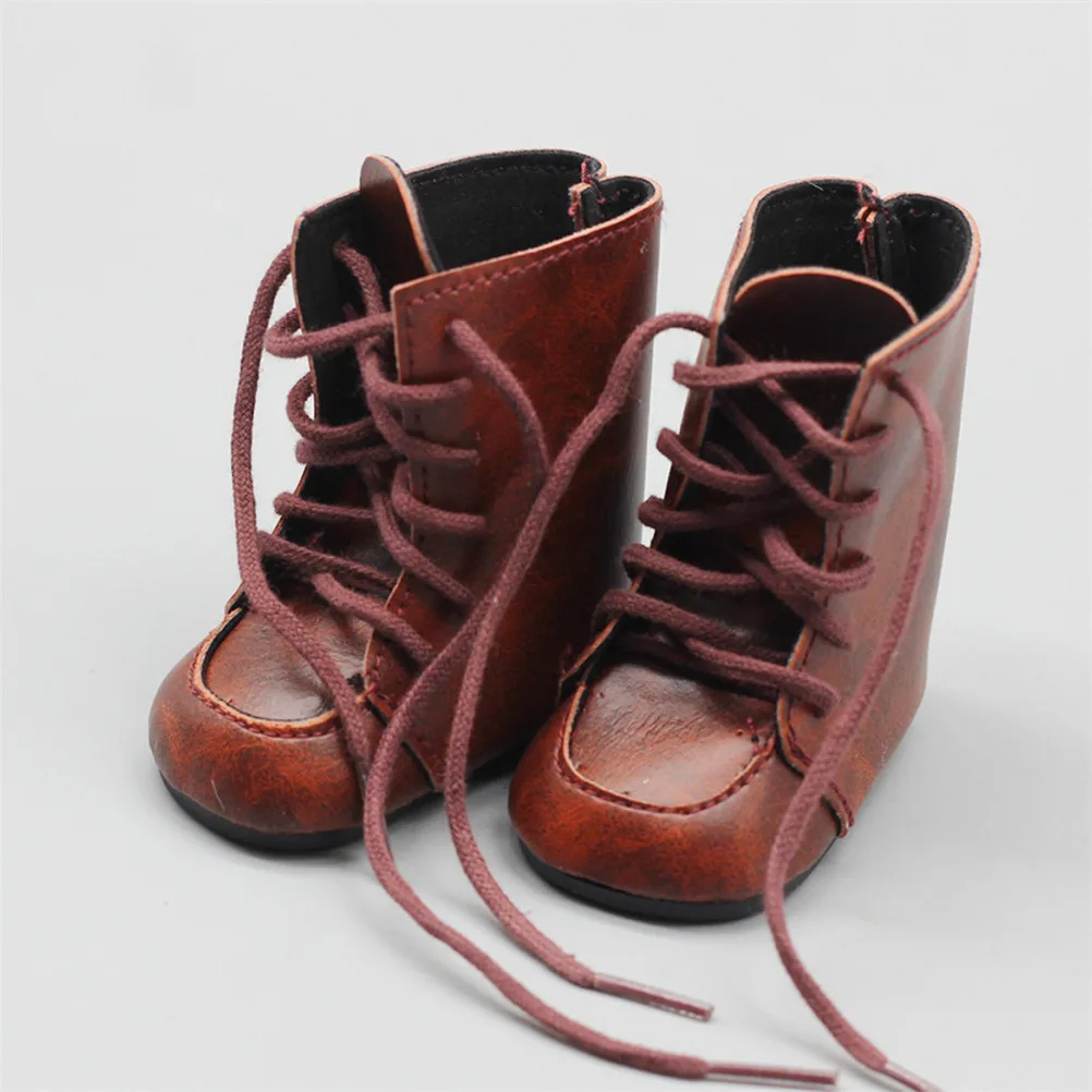 

Hot Sale 1Pair PU Leather High Boots for 18" 45CM Dolls, 7CM doll Shoes