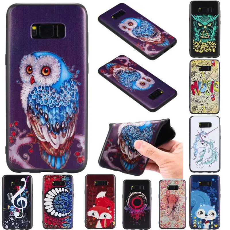 

3D Soft TPU Case For Samsung note 8 S8 plus Case owl fox Elephant Pattern Silicone Back Cover Phone Case For Samsung S7 S9 A8
