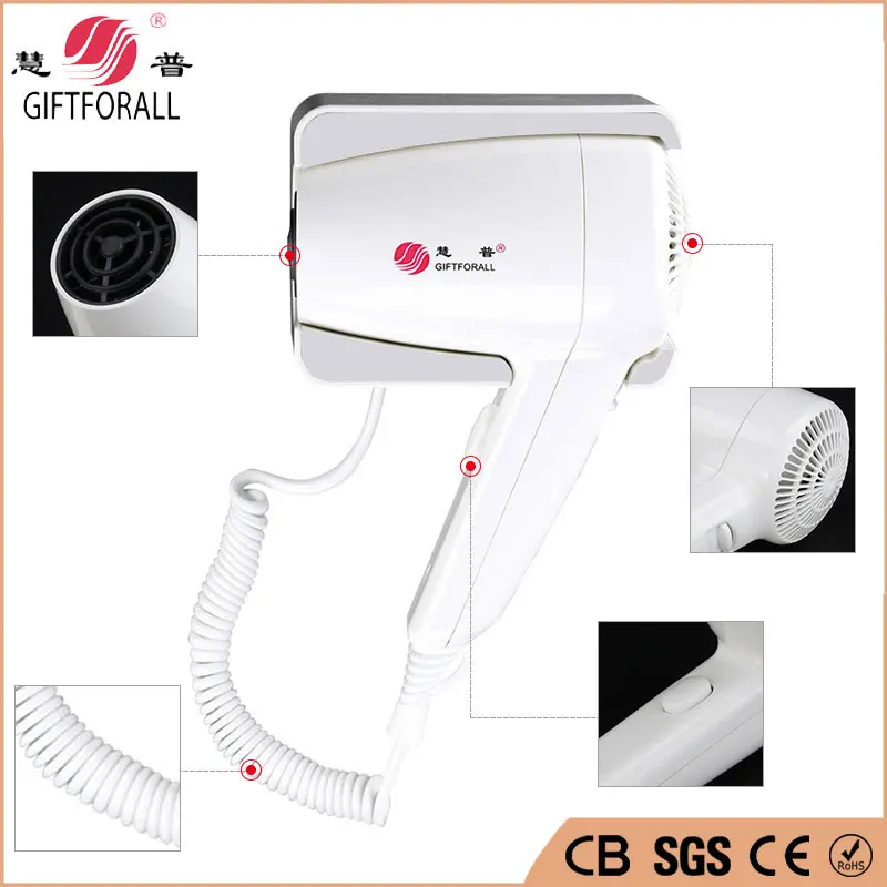 GIFTFORALL Hair Dryer Hotel bathroom home Wall Mounted Blow Dryer