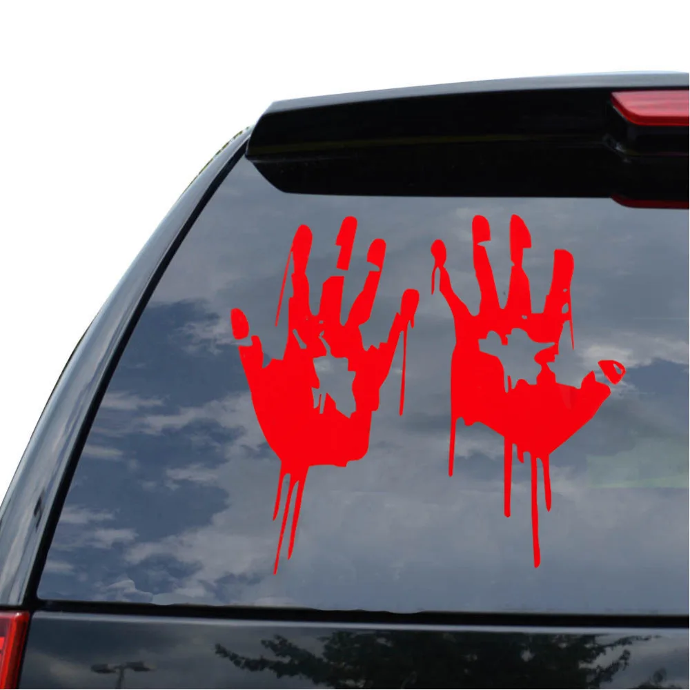 Bloody HandPrint Vinyl Decals Dead Stickers Zombie Walking Funny Halloween Hands