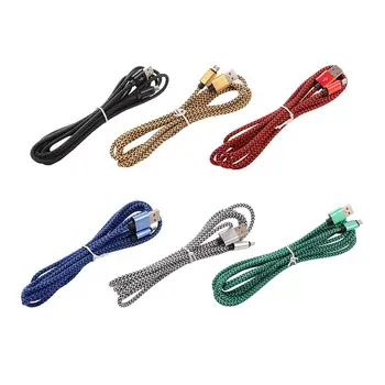 

fast double Metal double color nylon woven twist wire usb data sync charger cable cord for iphone samsung huawei android 100 pcs