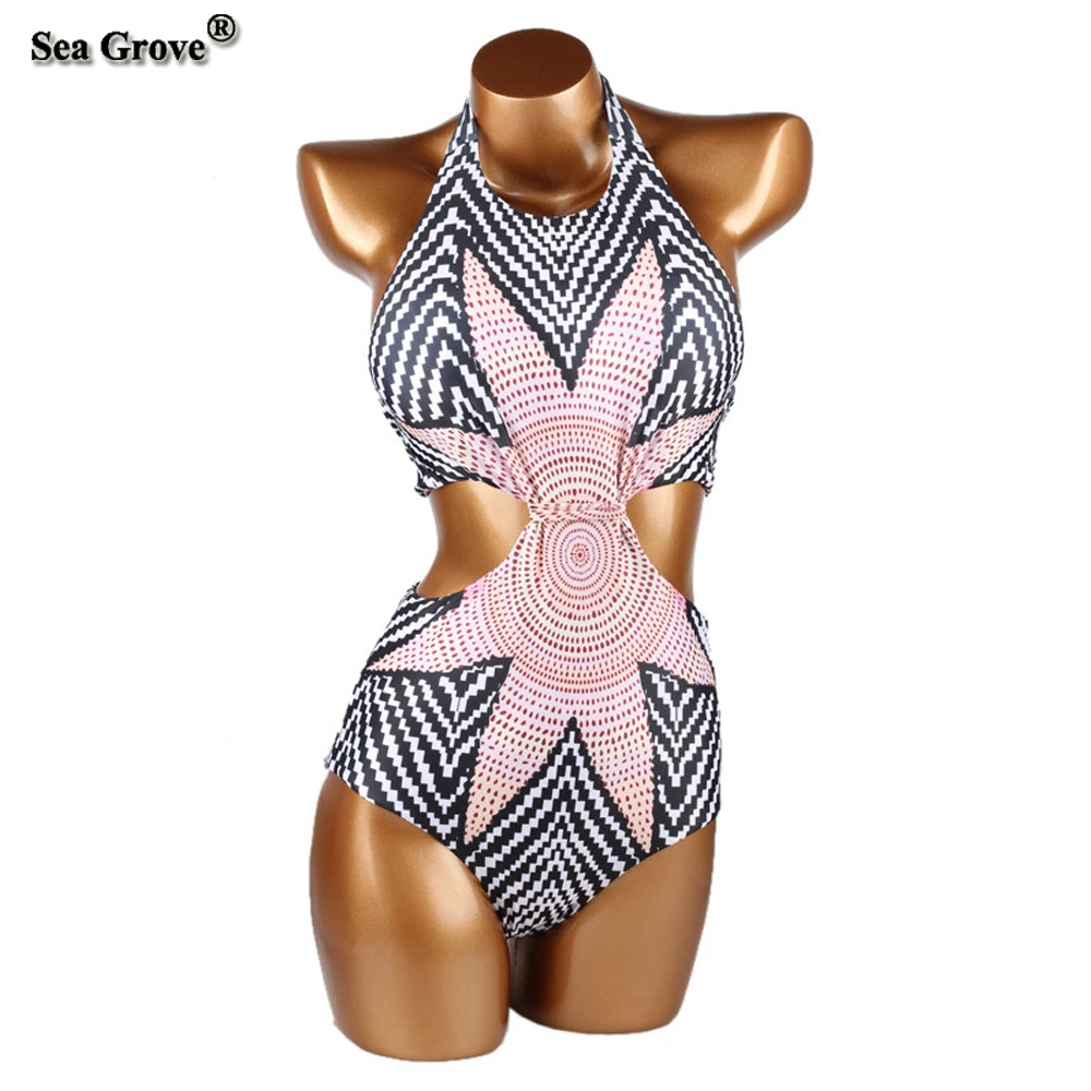 

One Piece Swimsuit 2016 Sexy Strappy One Pieces Swimwear Women Cut Out Bodysuit Leotard Bathing Suits Monokinis Large Size XL