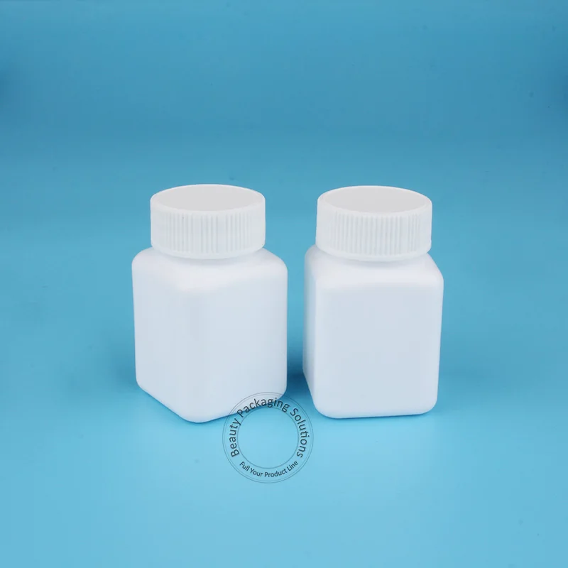 

24pcs/Lot Promotion 85ml Empty Plastic Refillable Bottle White Cap 85g Square Solid Pot Sample Jar Portable High Quality